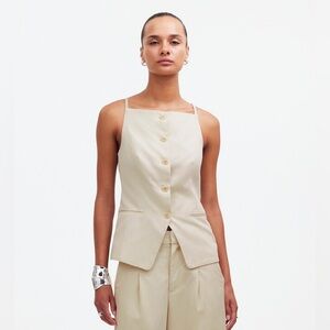 Madewell Button Up Top Vest in Ivory